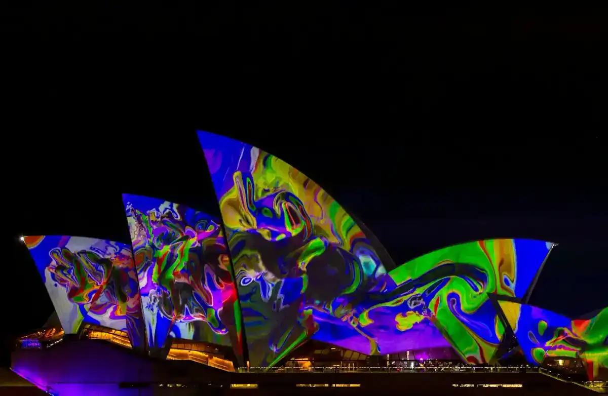 Sydney Opernhaus waehrend Vivid